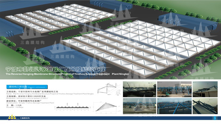 The Reverse Hanging Membrane Structure Project of Yinzhou Sewage Treatment Plant Ningbo